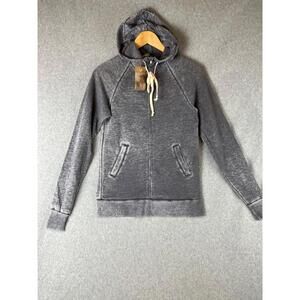 Alternative Sweater Size XS Womens Hoodie Full Front Zip Sweatshirt Gray Wash